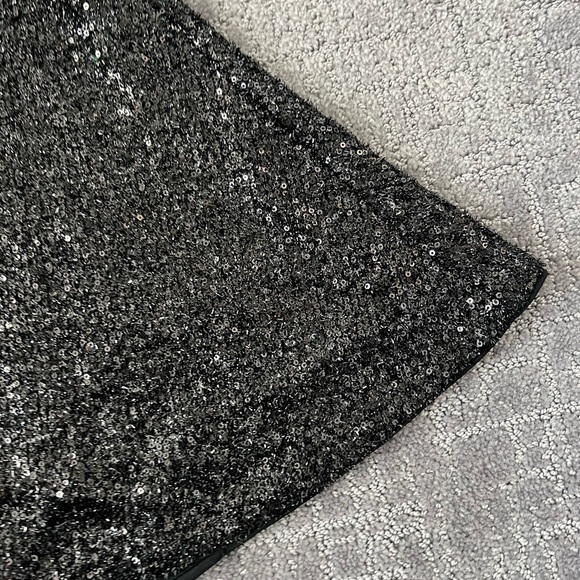 Express Black Circle Sparkle Mini Skirt - Picture 2 of 4